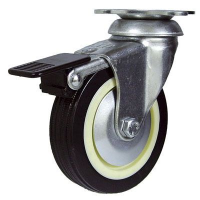 AFO 0003/FA/GN/080 RUEDA GOMA NEGRA 80*20 FRENO SIMPLE 70 KG