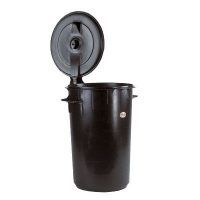 UNIVERSAL 06610 CUBO 95 LT NEGRO CON TAPA Y BISAGRA FIJA