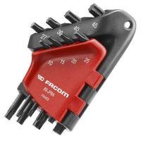 FACOM 89.JP8A JUEGO 8 LLAVES MACHO TORX CORTAS EN ESTUCHE T10-T45