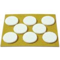 BRINOX B70710B DESLIZADOR REDONDO FIELTRO BLANCO 8 DISCOS 25 MM