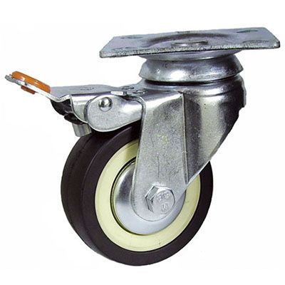 AFO 0402/FA/GN/060 RUEDA GOMA NEGRA 60*25 FRENO SIMPLE 85 KG