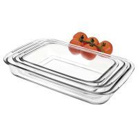 IBILI 480700 SET 3 FUENTES RECTANGULARES CRISTAL